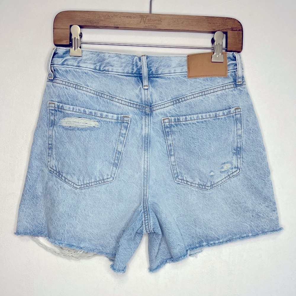 Pacsun Lt Indigo Ripped Button Fly High Waist Denim Festival Short Women Size 28 - Picture 9 of 10